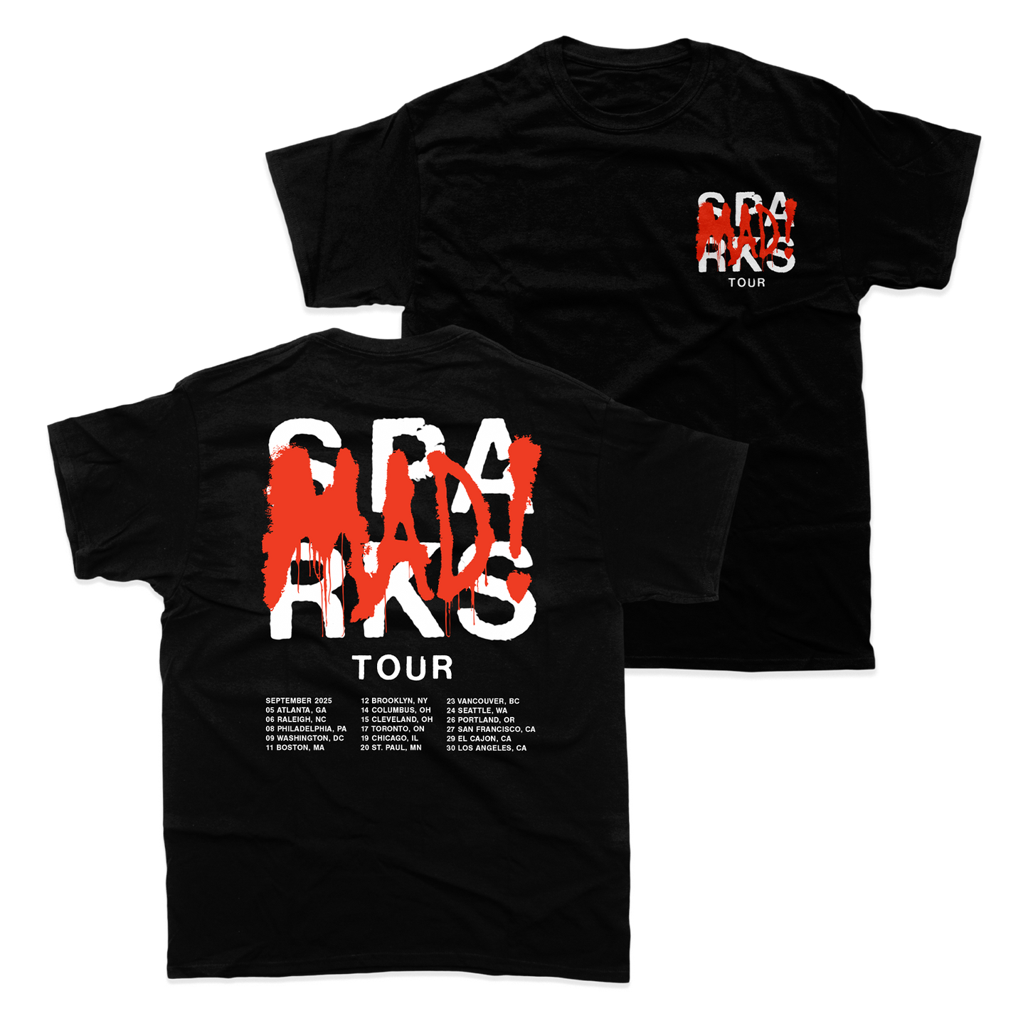 MAD! NORTH AMERICA TOUR T-SHIRT (BLACK)